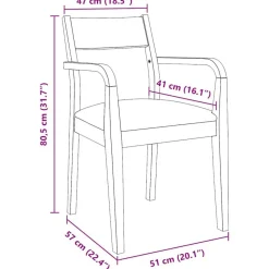 vidaXL Sillas-Sillas de comedor con cojines 2 uds madera maciza marrón caucho