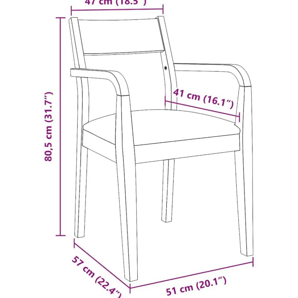 vidaXL Sillas-Sillas de comedor con cojines 2 uds madera maciza marrón caucho