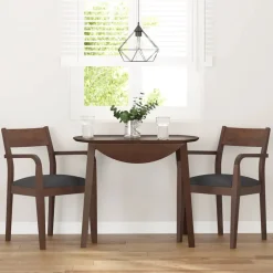 vidaXL Sillas-Sillas de comedor con cojines 2 uds madera maciza marrón caucho