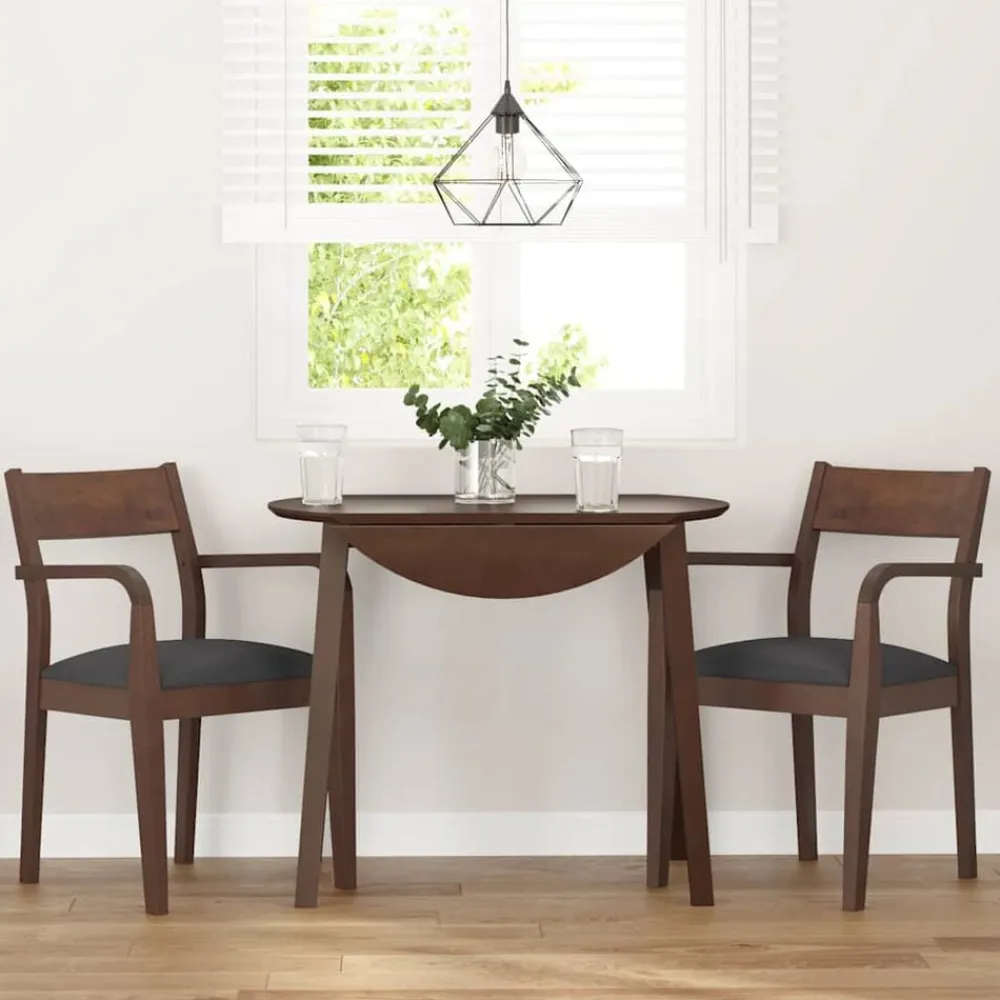 vidaXL Sillas-Sillas de comedor con cojines 2 uds madera maciza marrón caucho