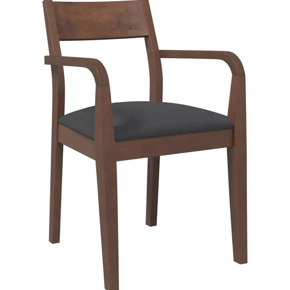 vidaXL Sillas-Sillas de comedor con cojines 2 uds madera maciza marrón caucho