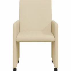 vidaXL Sillas de Comedor con Ruedas 2 pcs 57 x 66 x 94 cm tela Crema Sale