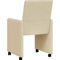 vidaXL Sillas de Comedor con Ruedas 2 pcs 57 x 66 x 94 cm tela Crema Sale