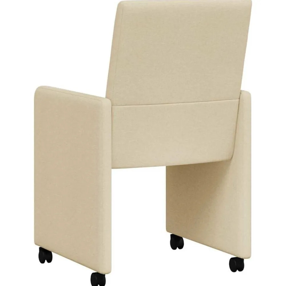 vidaXL Sillas de Comedor con Ruedas 2 pcs 57 x 66 x 94 cm tela Crema Sale
