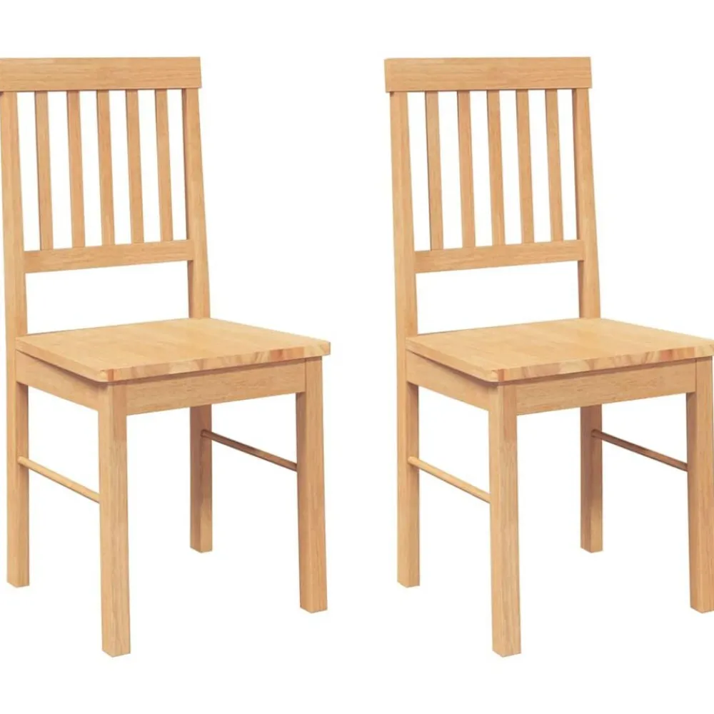 vidaXL Sillas de comedor 2 unidades madera maciza de caucho Natural Outlet