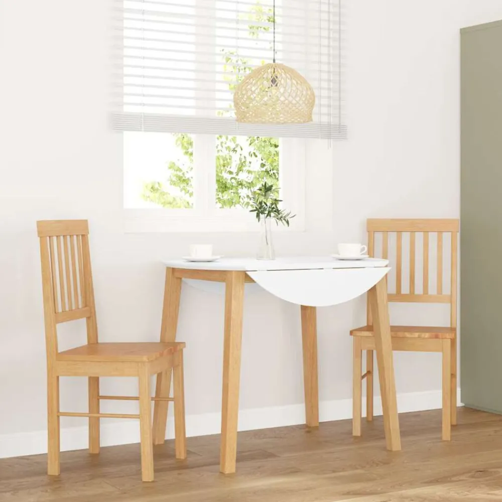 vidaXL Sillas de comedor 2 unidades madera maciza de caucho Natural Outlet