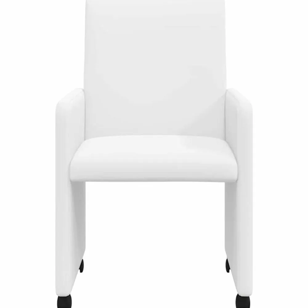 vidaXL Sillas de Comedor con Ruedas con ruedas 2 pcs 57 x 66 x 94 cm White Clearance