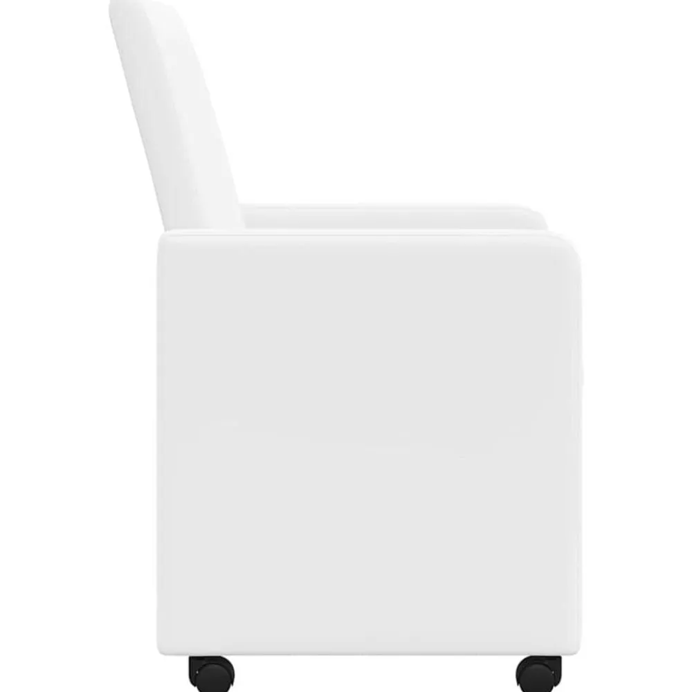 vidaXL Sillas de Comedor con Ruedas con ruedas 2 pcs 57 x 66 x 94 cm White Clearance
