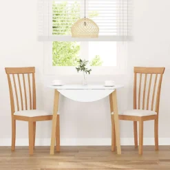 vidaXL Sillas de comedor con cojines 2uds madera maciza natural caucho Natural y crema Hot