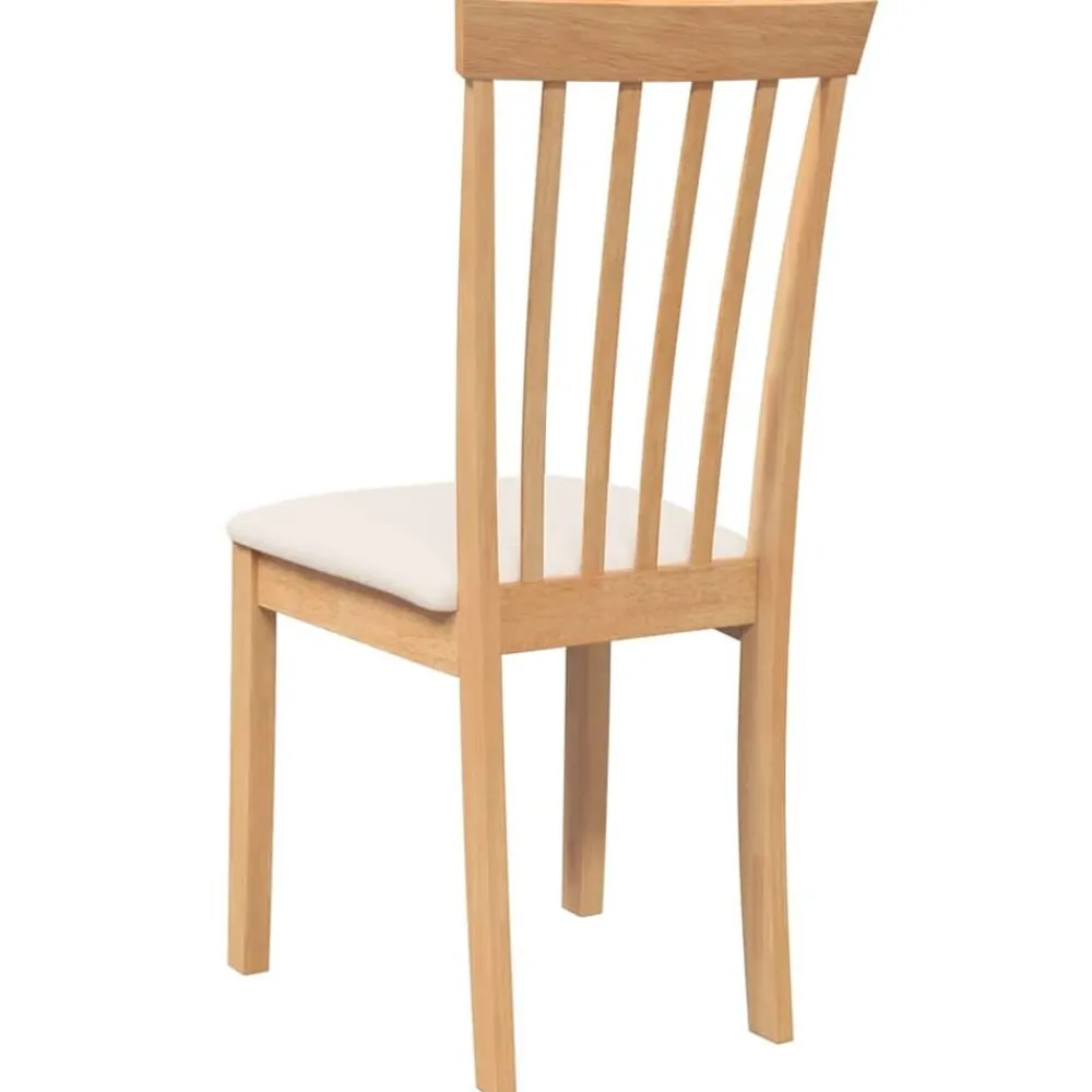 vidaXL Sillas de comedor con cojines 2uds madera maciza natural caucho Natural y crema Hot