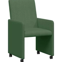 vidaXL Sillas de Comedor con Ruedas 2 pcs Verde grisáceo Tela de pana Verde gris&aacute;ceo Best