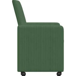 vidaXL Sillas de Comedor con Ruedas 2 pcs Verde grisáceo Tela de pana Verde grisáceo Best