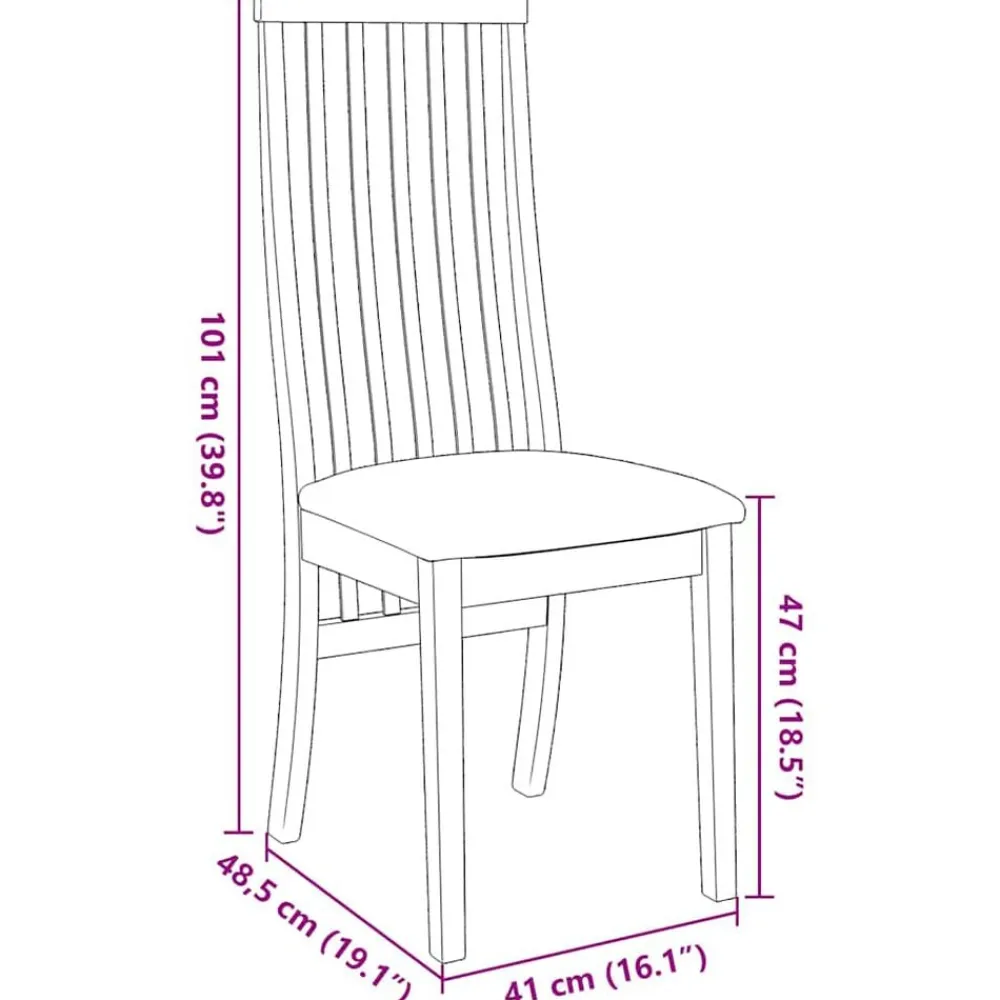 vidaXL Sillas de comedor con cojines 2 uds madera maciza marrón caucho Marrón y negro Hot