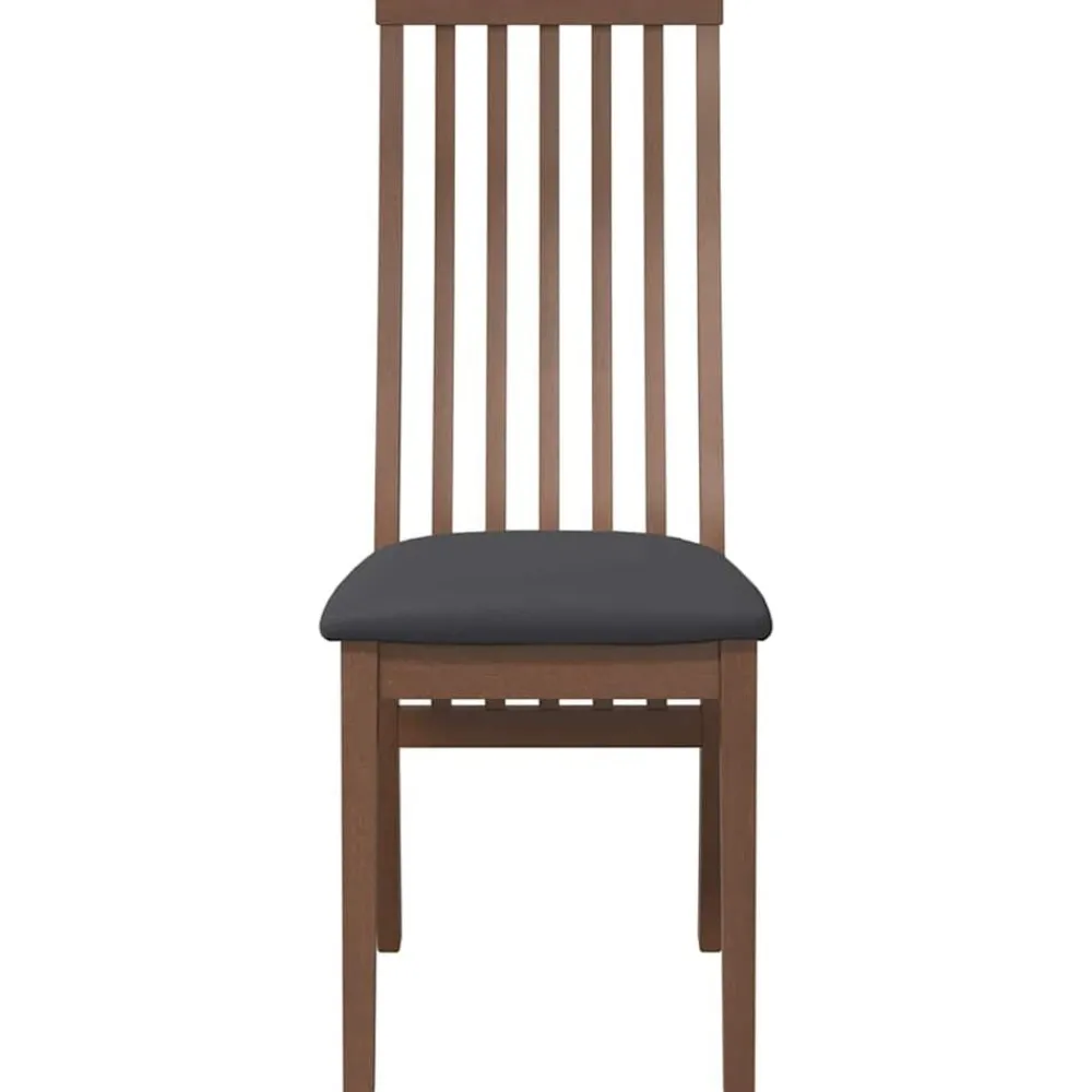 vidaXL Sillas de comedor con cojines 2 uds madera maciza marrón caucho Marrón y negro Hot