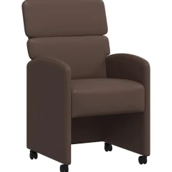 vidaXL Sillas-Sillas de Comedor con Ruedas 2 pcs Marrón 58 x 65 x 98 cm