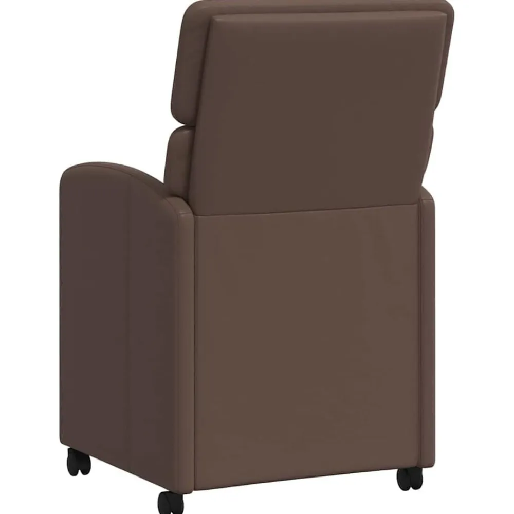 vidaXL Sillas-Sillas de Comedor con Ruedas 2 pcs Marrón 58 x 65 x 98 cm