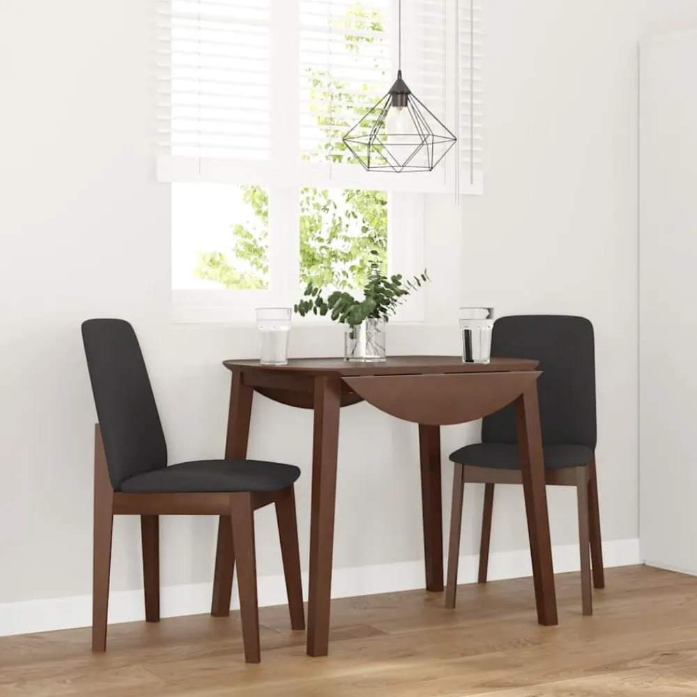 vidaXL Sillas de comedor con cojines 2 uds madera maciza marrón caucho Marrón y negro Best