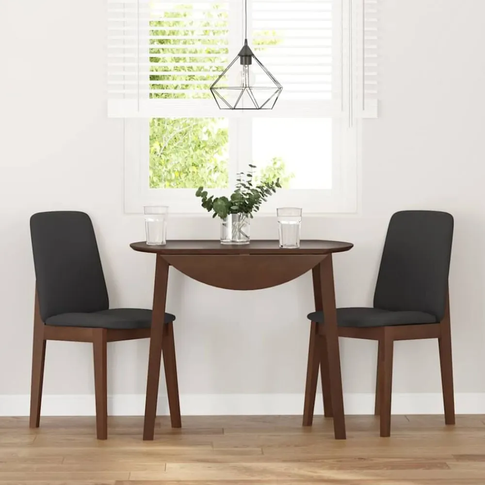 vidaXL Sillas de comedor con cojines 2 uds madera maciza marrón caucho Marrón y negro Best