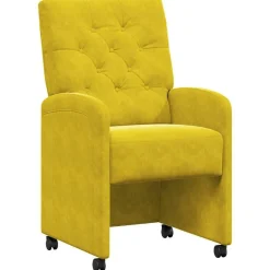 vidaXL Sillas de Comedor con Ruedas 2 pcs 58 x 67 x 97 cm Amarillo Sale