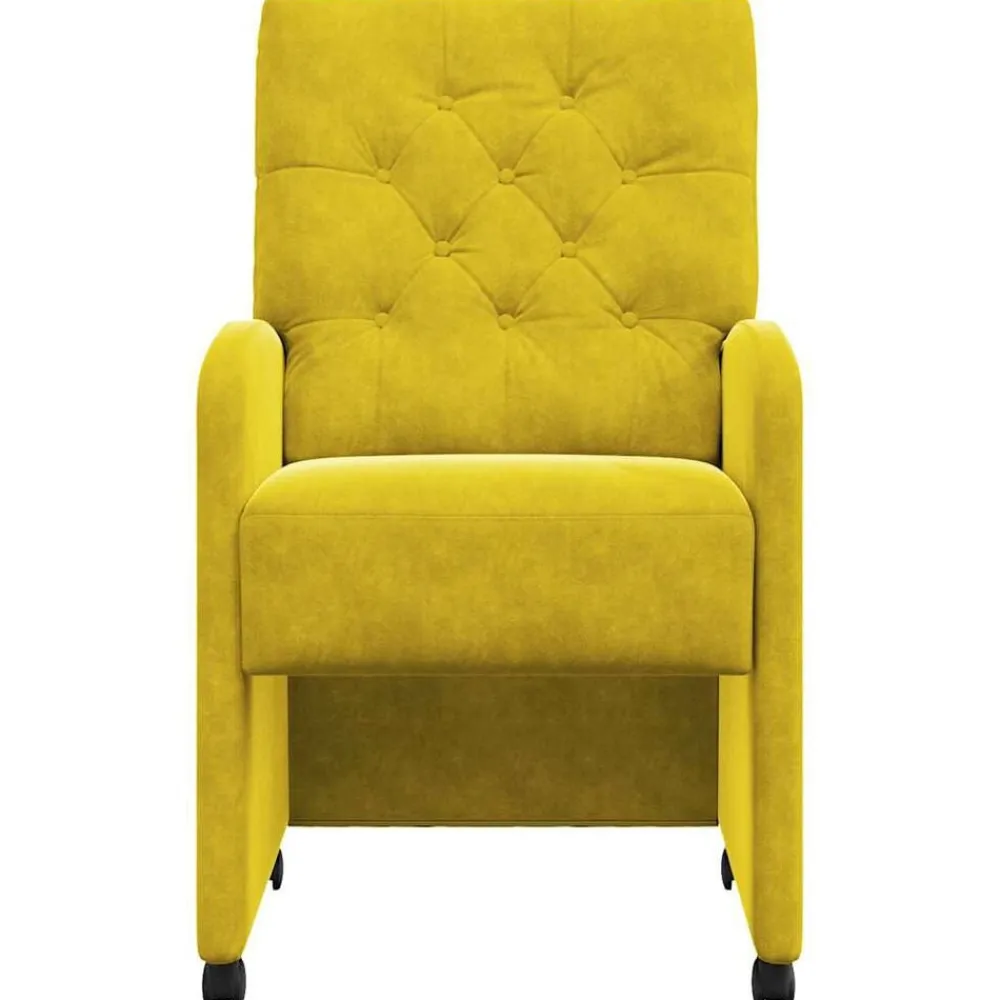 vidaXL Sillas de Comedor con Ruedas 2 pcs 58 x 67 x 97 cm Amarillo Sale