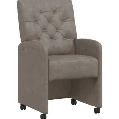 vidaXL Sillas de Comedor con Ruedas 2 pcs 58 x 67 x 97 cm Gris Outlet