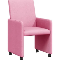 vidaXL Sillas de Comedor con Ruedas 2 pcs 57 x 66 x 94 cm tela Rosa Discount