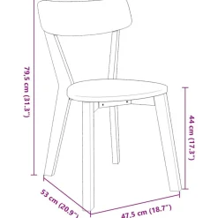 vidaXL Sillas-Sillas de comedor 2 unidades madera maciza de caucho