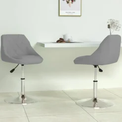vidaXL Sillas de comedor giratorias 2 uds de terciopelo Gris claro Best