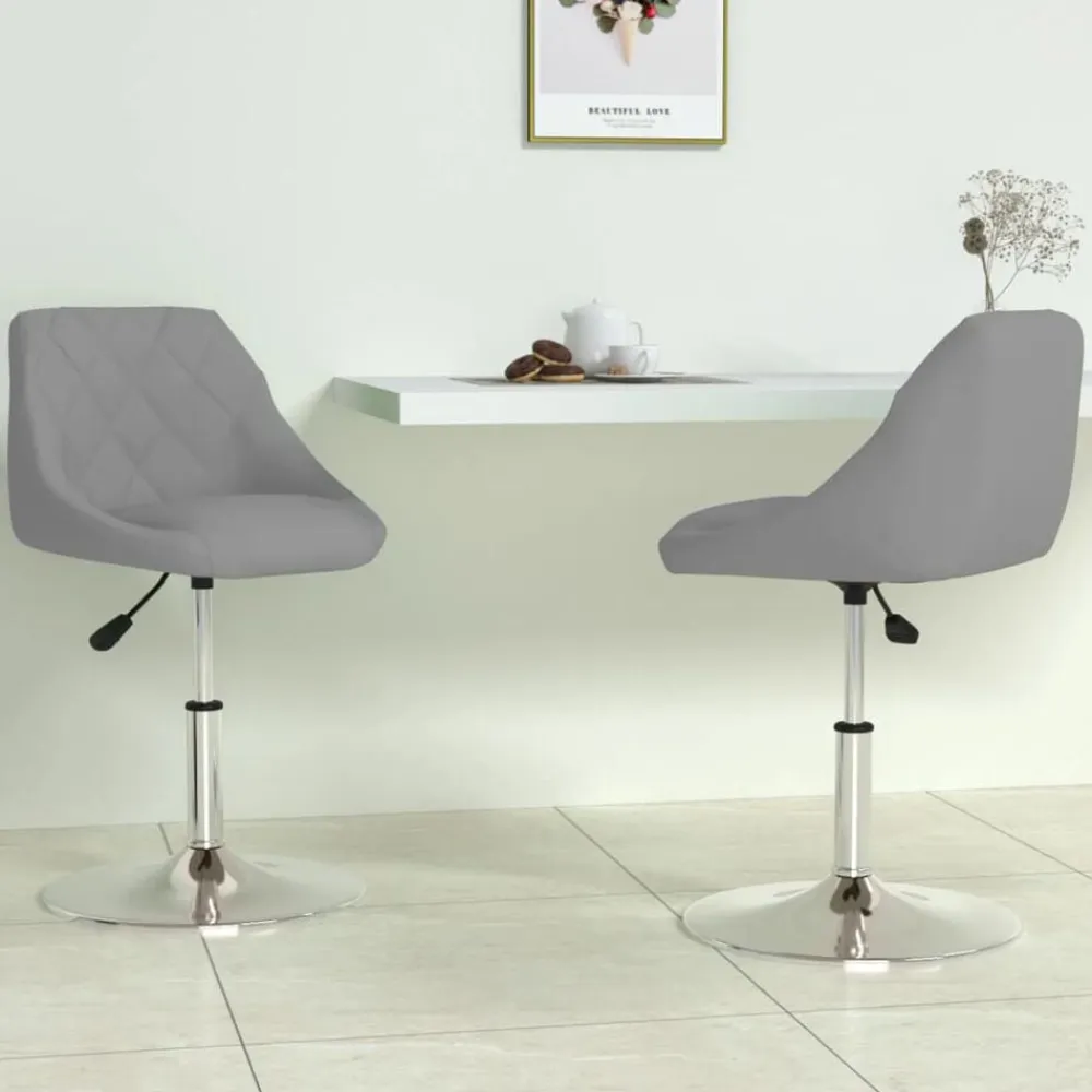 vidaXL Sillas de comedor giratorias 2 uds de terciopelo Gris claro Best