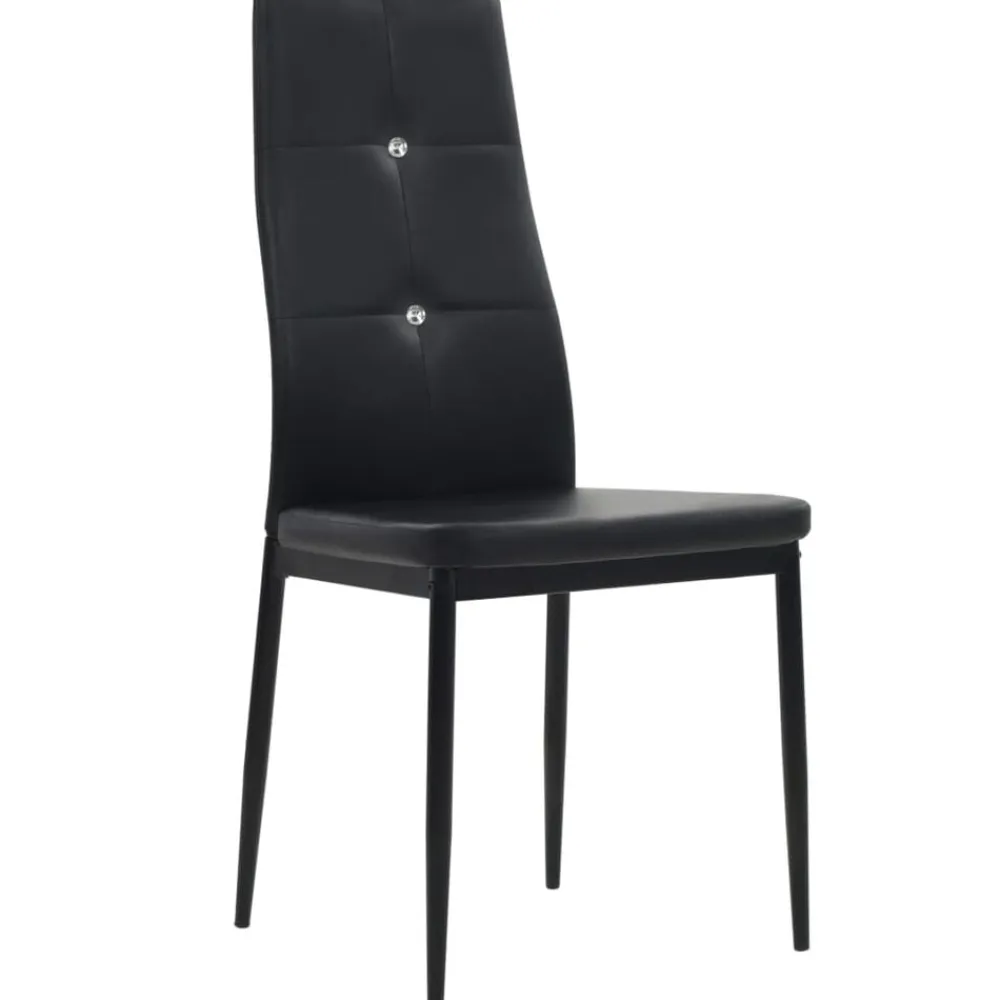 vidaXL Sillas de comedor 2 unidades cuero sintético Negro Discount
