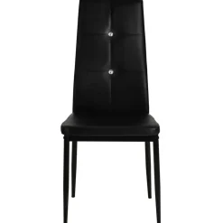 vidaXL Sillas de comedor 2 unidades cuero sintético Negro Discount