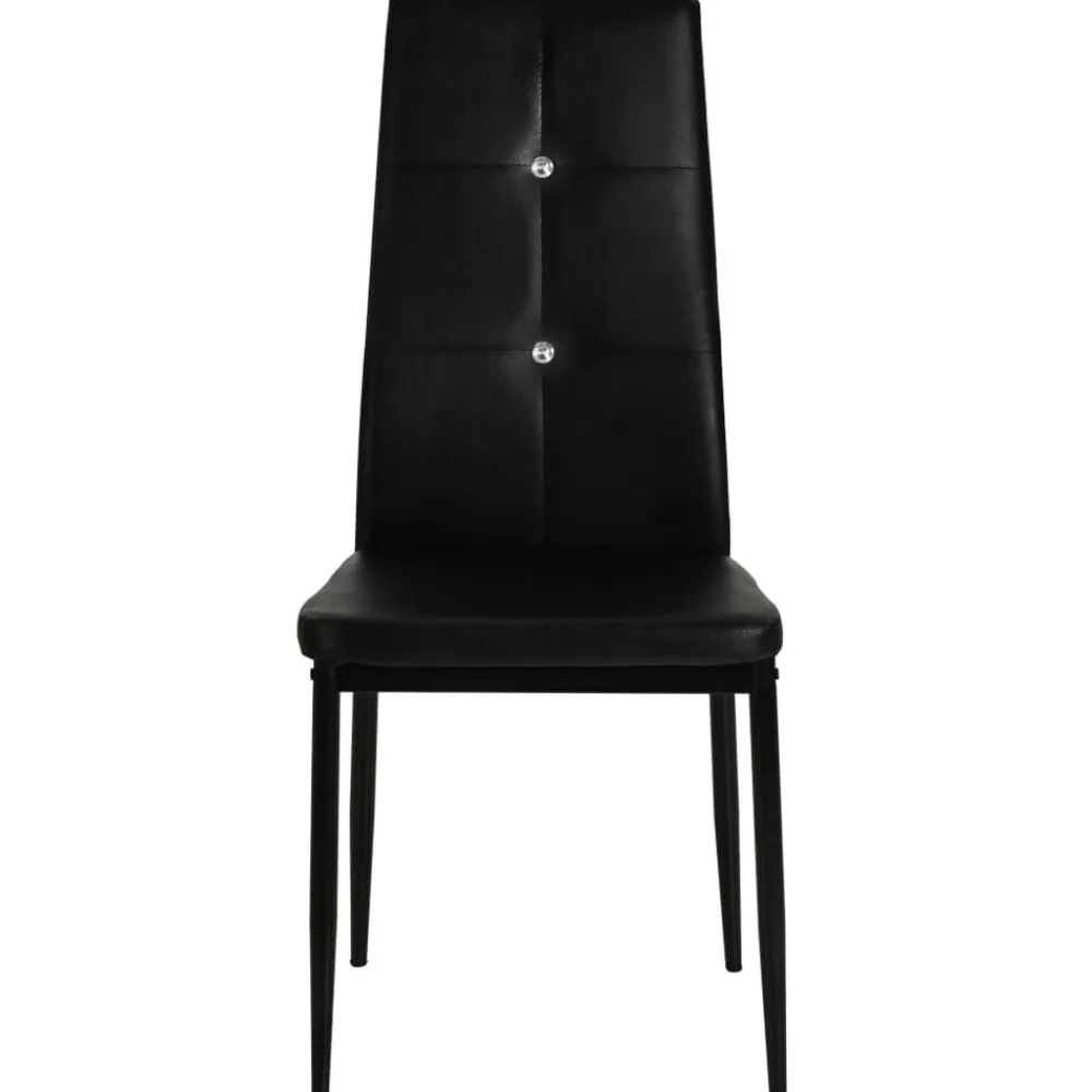 vidaXL Sillas de comedor 2 unidades cuero sintético Negro Discount