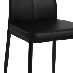 vidaXL Sillas de comedor 2 unidades cuero sintético Negro Discount