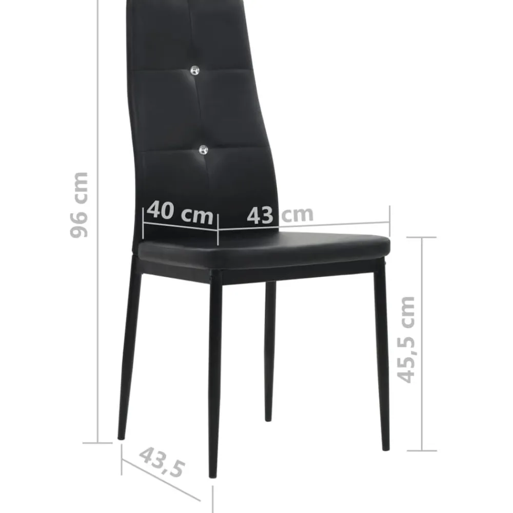 vidaXL Sillas de comedor 2 unidades cuero sintético Negro Discount