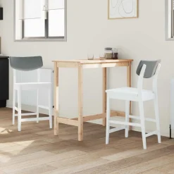 vidaXL Sillas de comedor 2 pcs 48 x 49 x 95 cm Madera de Caucho Sólido White Discount