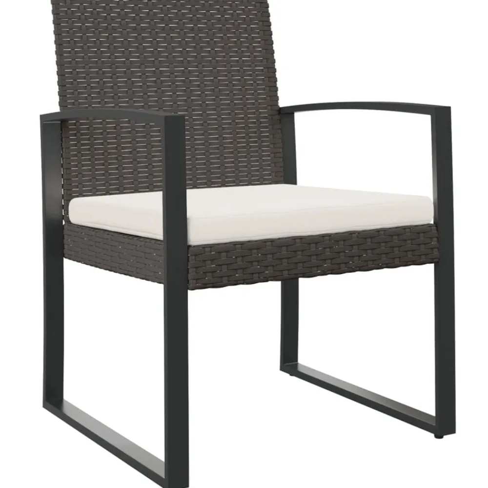 vidaXL Muebles De Jardín-Sillas de comedor para jardín 2 uds PP aspecto de ratán marrón