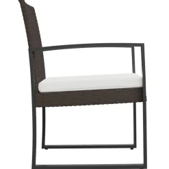 vidaXL Muebles De Jardín-Sillas de comedor para jardín 2 uds PP aspecto de ratán marrón