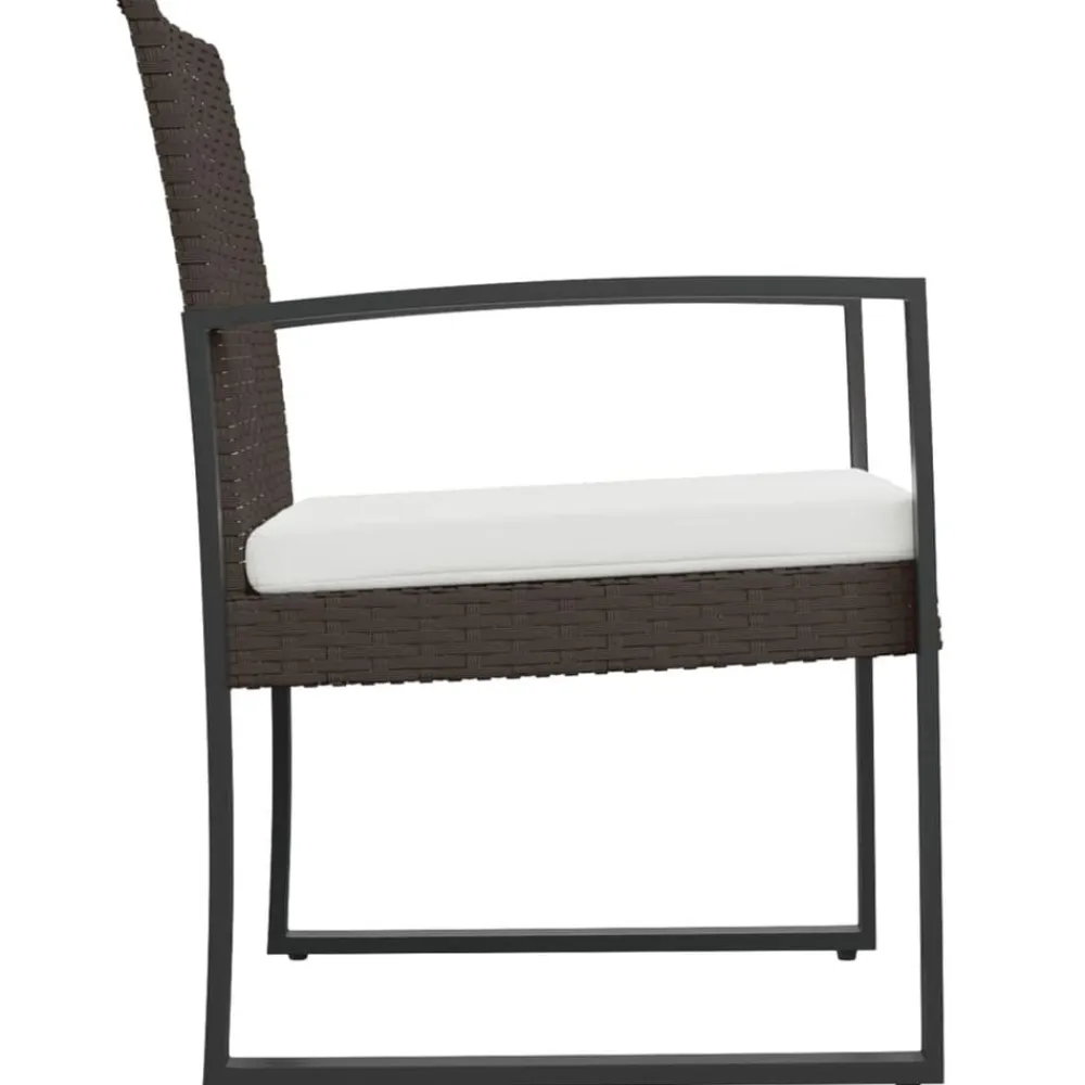 vidaXL Muebles De Jardín-Sillas de comedor para jardín 2 uds PP aspecto de ratán marrón