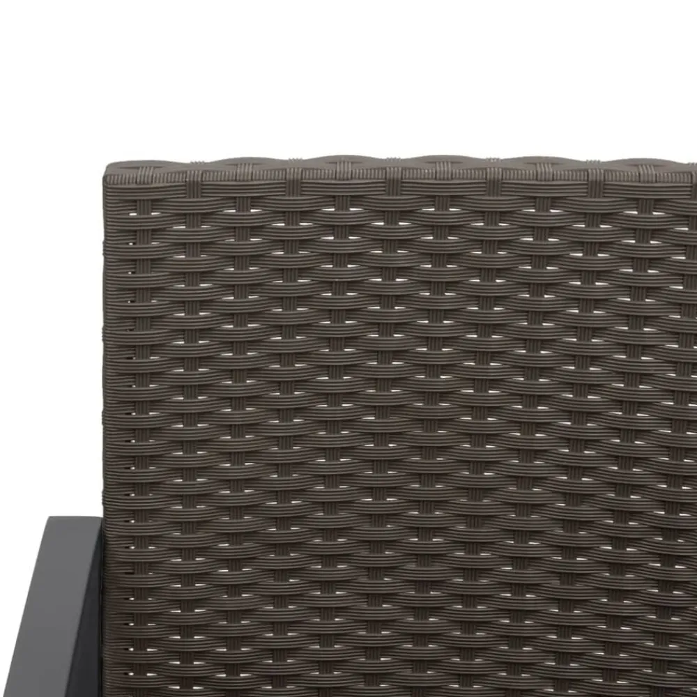 vidaXL Muebles De Jardín-Sillas de comedor para jardín 2 uds PP aspecto de ratán marrón