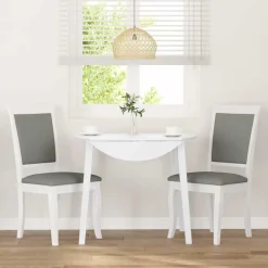 vidaXL Sillas-Sillas de comedor con cojines 2uds madera maciza blanco caucho