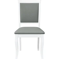 vidaXL Sillas-Sillas de comedor con cojines 2uds madera maciza blanco caucho