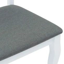 vidaXL Sillas-Sillas de comedor con cojines 2uds madera maciza blanco caucho