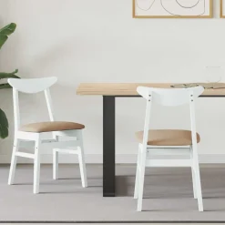 vidaXL Sillas de comedor 2 pcs 42 x 47.5 x 81 cm y marr&oacute;n Sale