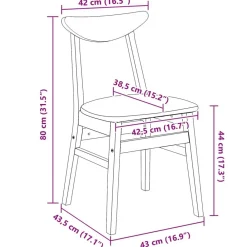 vidaXL Sillas de comedor 2 pcs 42 x 47.5 x 81 cm y marr&oacute;n Sale