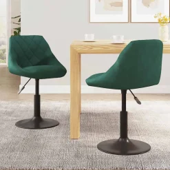 vidaXL Sillas-Sillas de comedor giratorias 2 unidades terciopelo