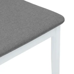 vidaXL Sillas de comedor con cojines 2uds madera maciza blanco caucho Blanco y gris New