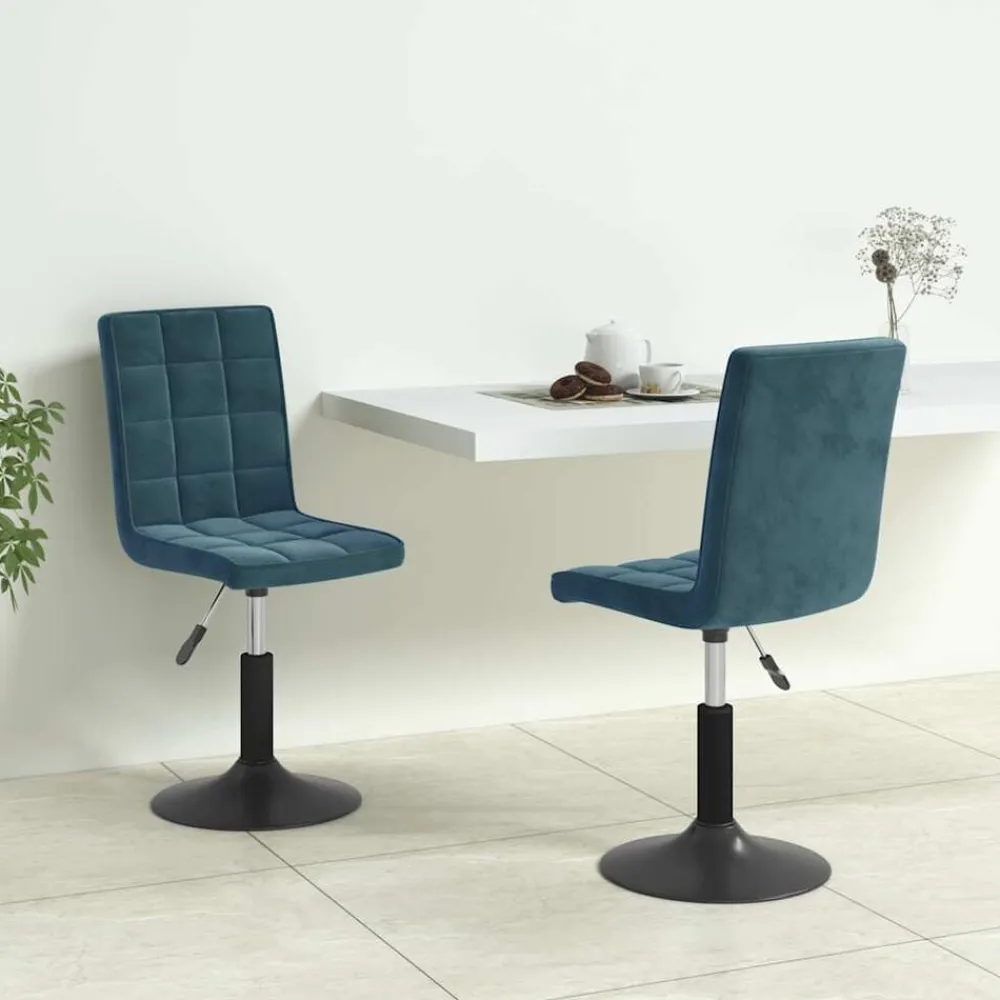 vidaXL Sillas-Sillas de comedor giratorias 2 uds terciopelo
