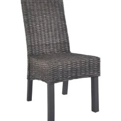 vidaXL Sillas de comedor 2 unidades ratán Kubu y madera caoba marrón Marr&oacute;n Online