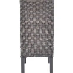 vidaXL Sillas de comedor 2 unidades ratán Kubu y madera caoba marrón Marr&oacute;n Online