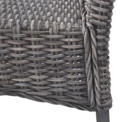 vidaXL Sillas de comedor 2 unidades ratán Kubu y madera caoba marrón Marr&oacute;n Online